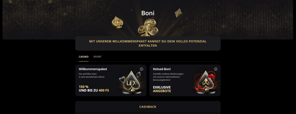 Lex Casino bonus code